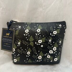 Dabney Lee Black and Green Floral Cosmetic Bag